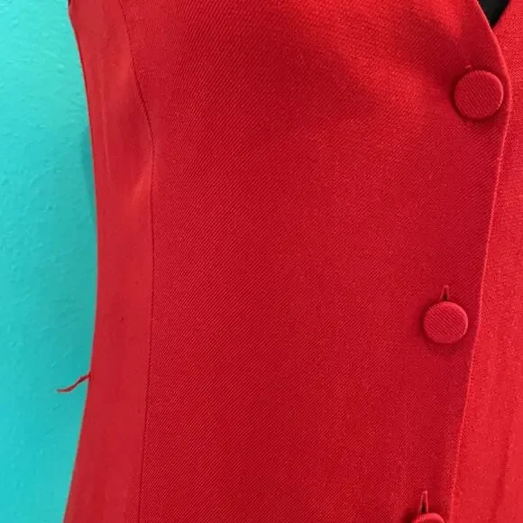 Theory Red Liquid Twill Midi Dress - Picture 5 of 10
